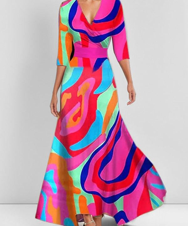 Lea | Robe Maxi Midi Élégante et Glamour Bordeaux