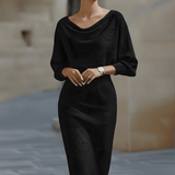 Clarisse™ — Robe midi drapée élégante intemporelle