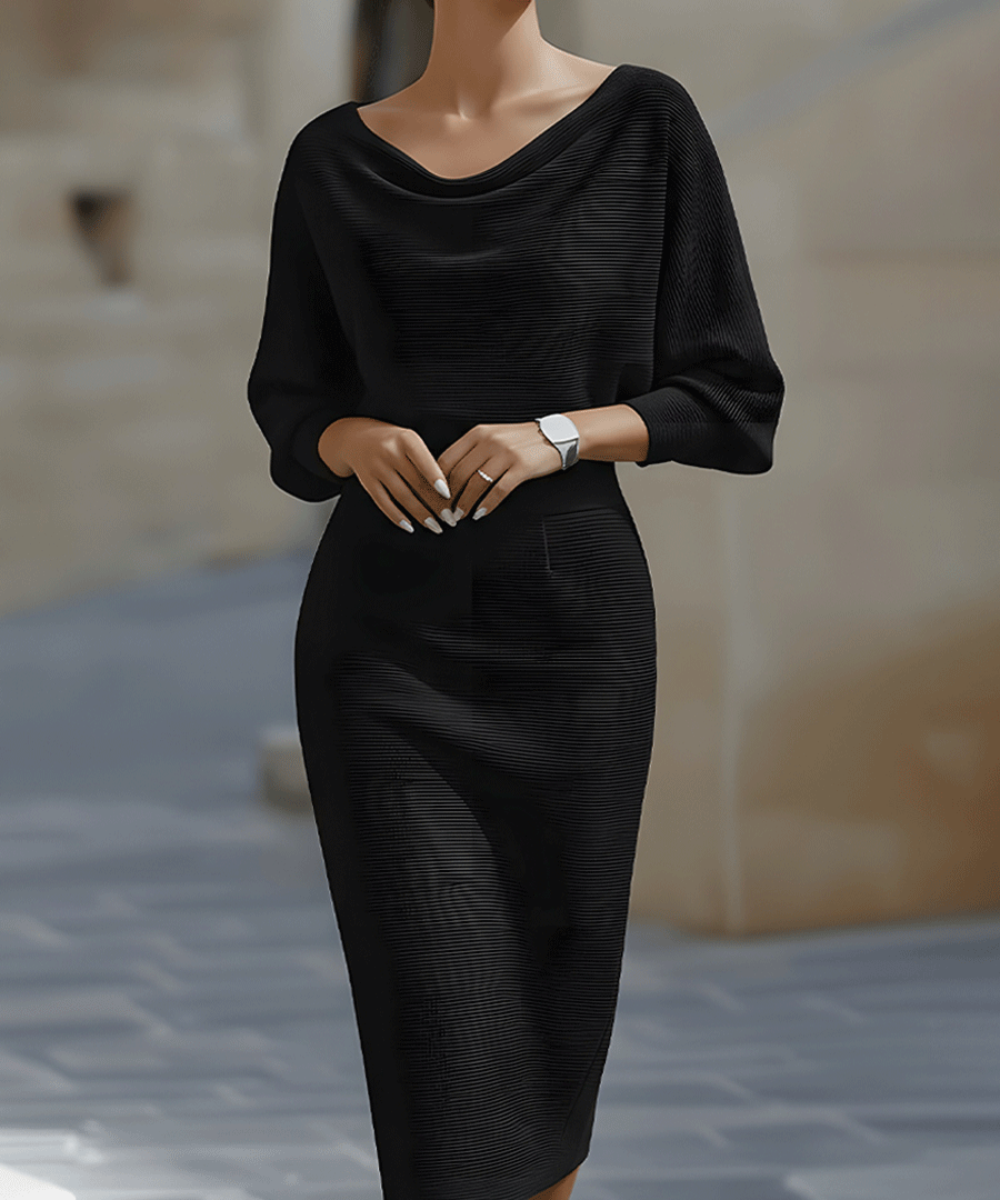 Clarisse™ — Robe midi drapée élégante intemporelle