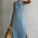 Julia™ | Robe en denim à dentelle rétro