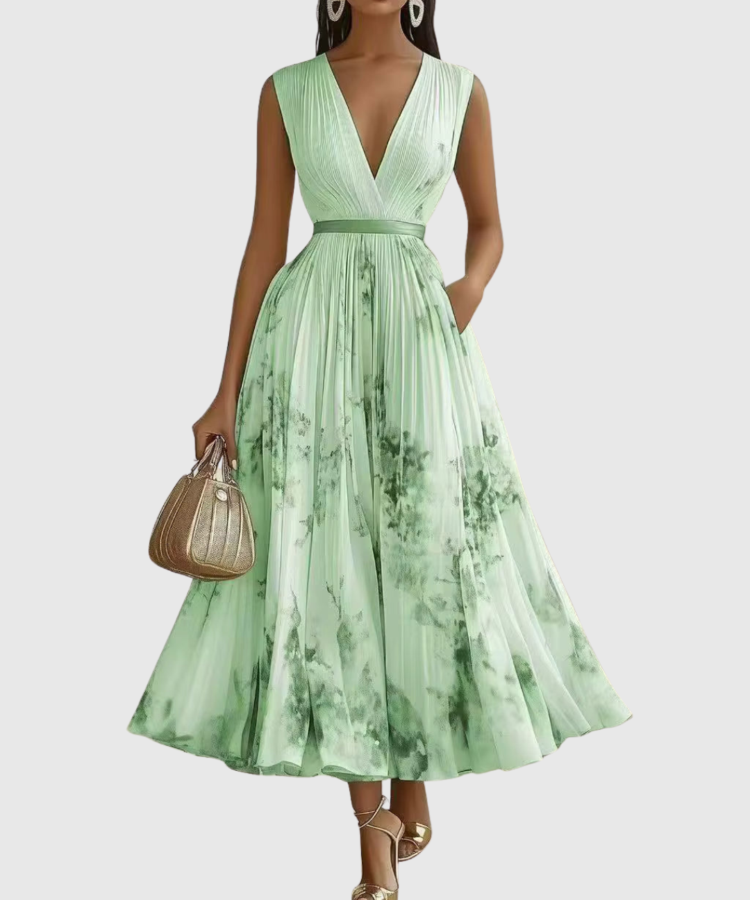 Rowella | Robe Maxi Plissée Élégante