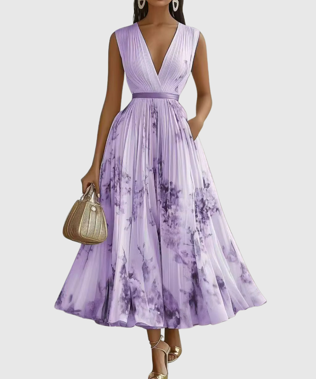 Rowella | Robe Maxi Plissée Élégante