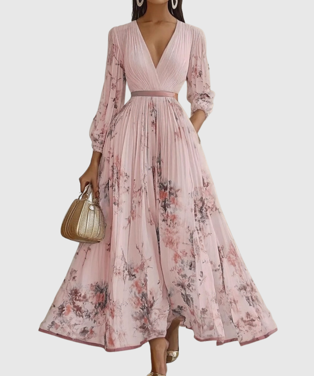 Rowella | Robe Maxi Plissée Élégante