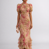 Rosario | Robe Longue Fleurie en Chiffon