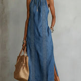 Julia™ | Robe en denim à dentelle rétro