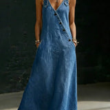 Vera™ | Robe longue en denim boutonnée