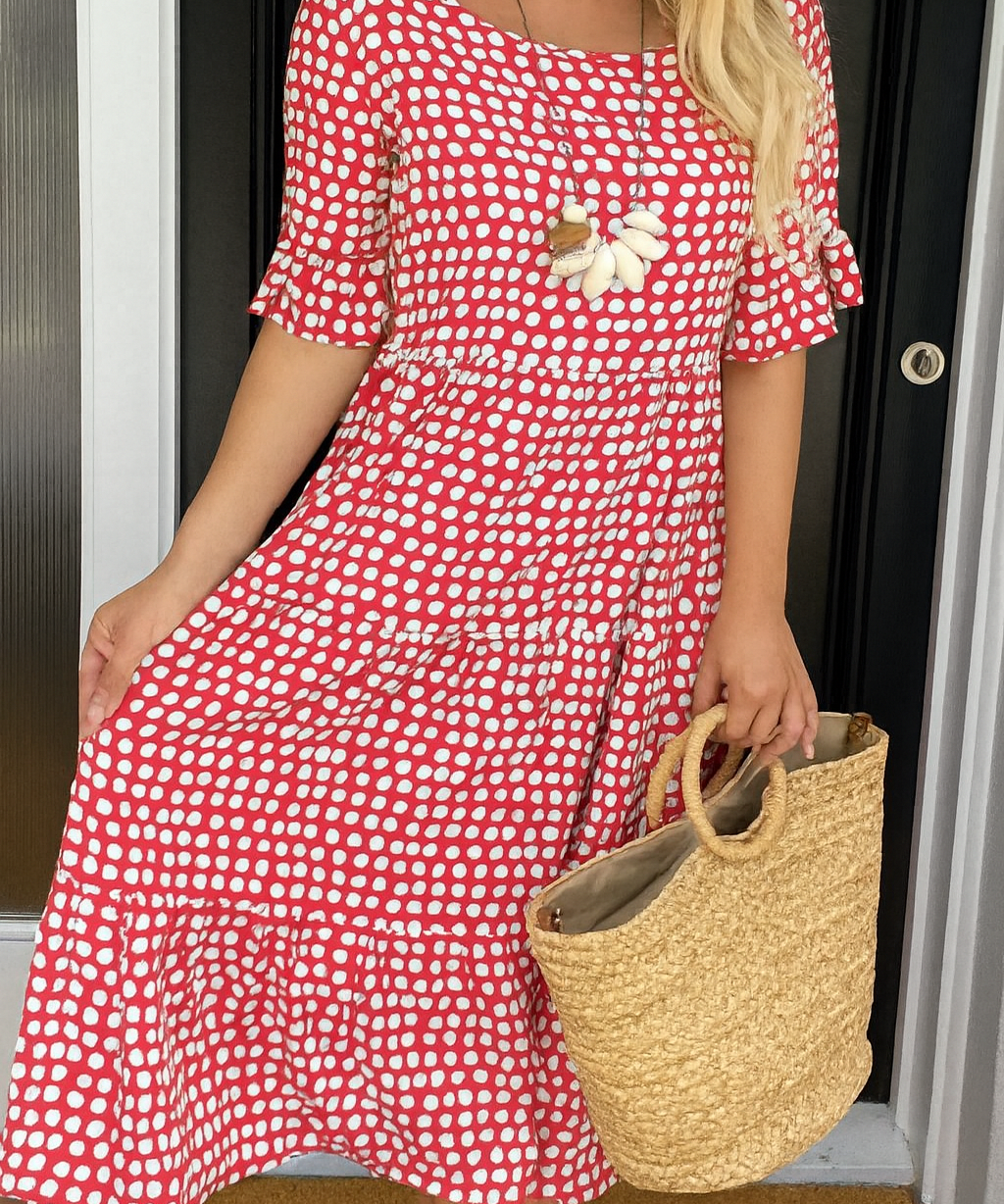Noémie™ — Robe midi fluide élégante naturelle