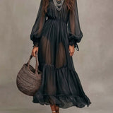 Gerda | Robe Midi Élégante avec Col en V
