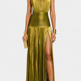 Emma | Robe Halter Ouverte dans le Dos Métallique
