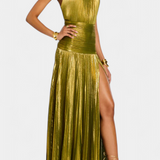 Emma | Robe Halter Ouverte dans le Dos Métallique