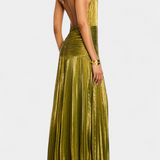 Emma | Robe Halter Ouverte dans le Dos Métallique