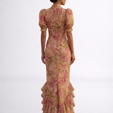 Rosario | Robe Longue Fleurie en Chiffon