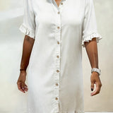 Anne™ | Robe en denim froncé