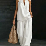 Sandra - Ensemble Col Halter Jeans