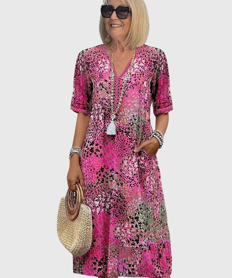 Bella | Robe Midi Florale Élégante