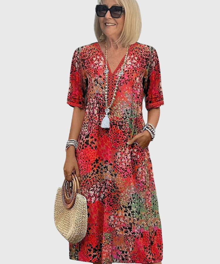Bella | Robe Midi Florale Élégante