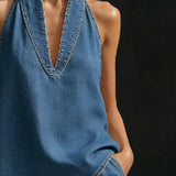 Sandra - Ensemble Col Halter Jeans
