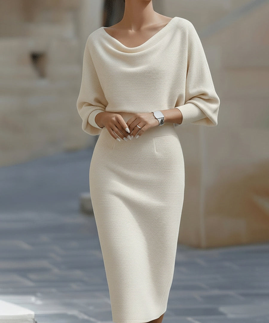 Clarisse™ — Robe midi drapée élégante intemporelle