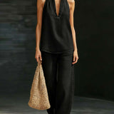 Sandra - Ensemble Col Halter Jeans