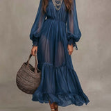 Gerda | Robe Midi Élégante avec Col en V
