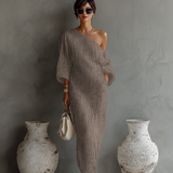Robe en Lin Écru Sans Épaules