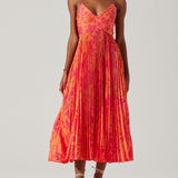 Heather | Robe Midi Plissée Élégante Imprimé Floral Chic Côtier