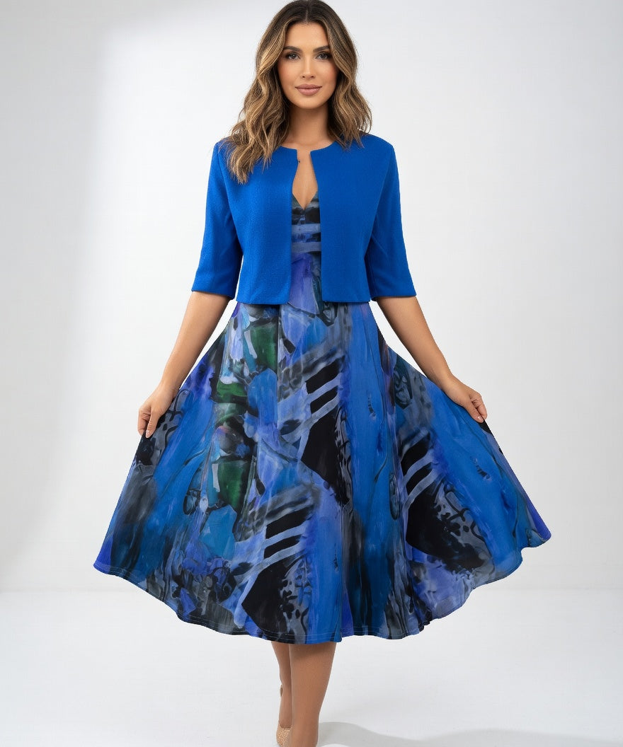 Maéliane™ — Robe midi imprimée élégante fluide