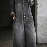 Elena™ | Combinaison denim épaules dénudées