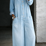 Elena™ | Combinaison denim épaules dénudées