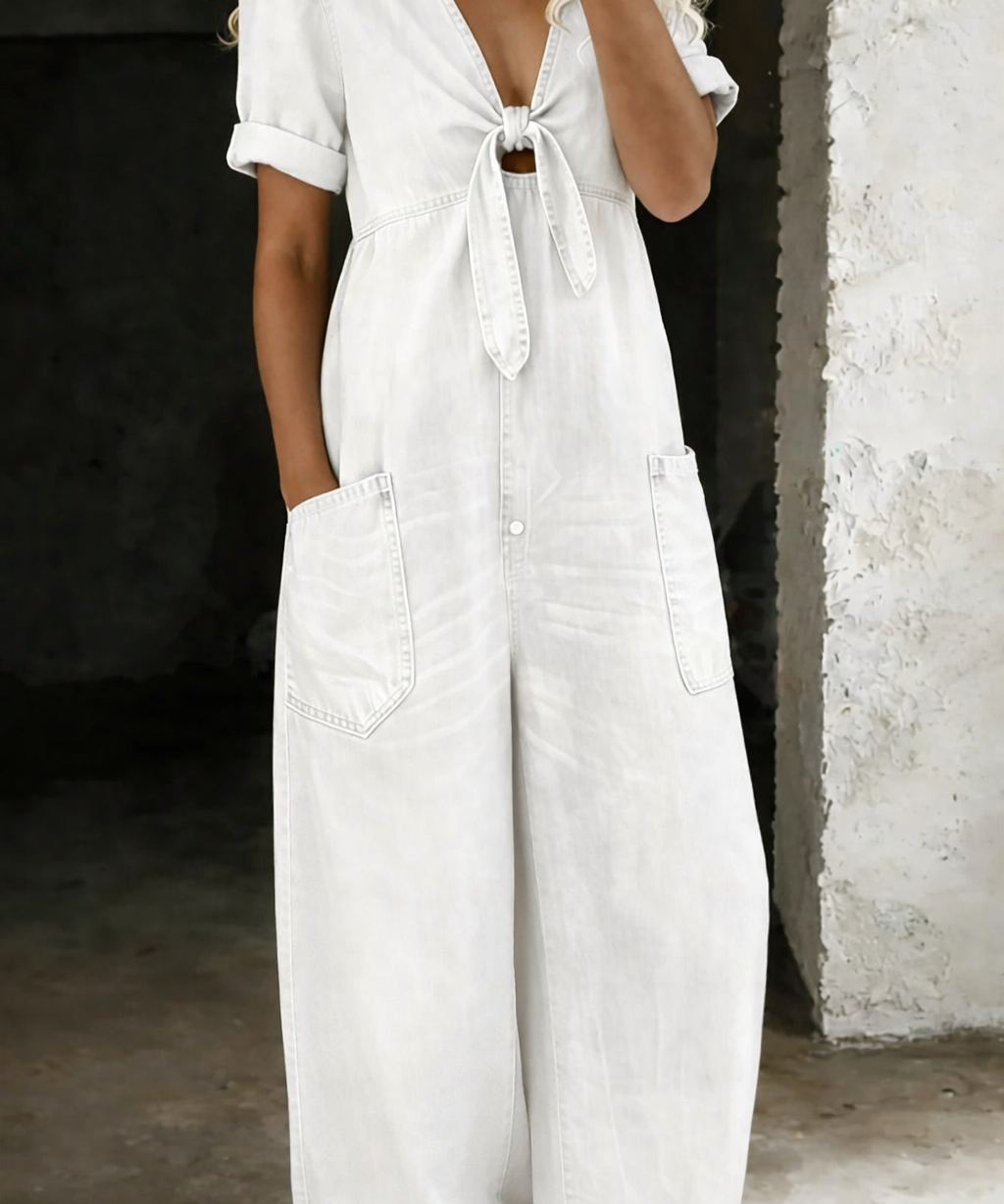 Maya™ | Combinaison denim col V