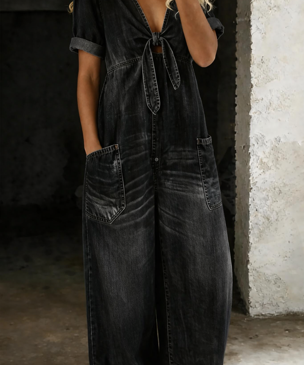 Maya™ | Combinaison denim col V