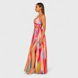Freya | Robe longue peinte