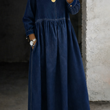 Melissa™ | Robe en jean col rond manches longues