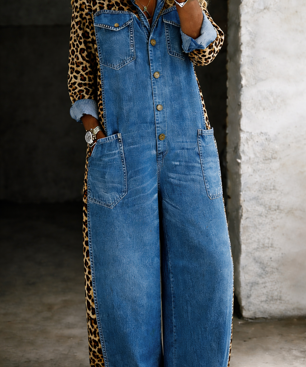 Amanda™ | Combinaison chemise en jean
