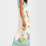 Ava | Robe midi sans manches avec imprimé floral Resort Sunshine