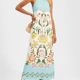 Ava | Robe midi sans manches avec imprimé floral Resort Sunshine