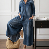 Diana™ | Combinaison en denim vintage à boutons