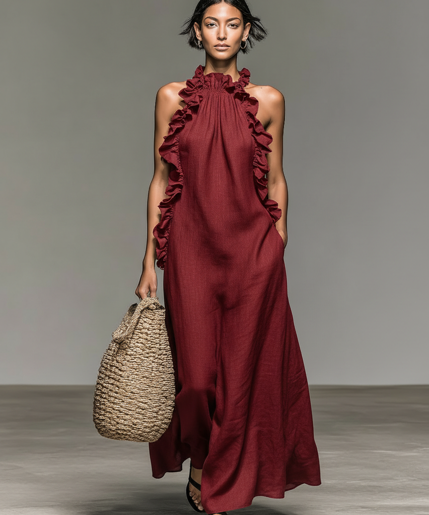 Margarida - Robe Maxi Sans Manches en Lin