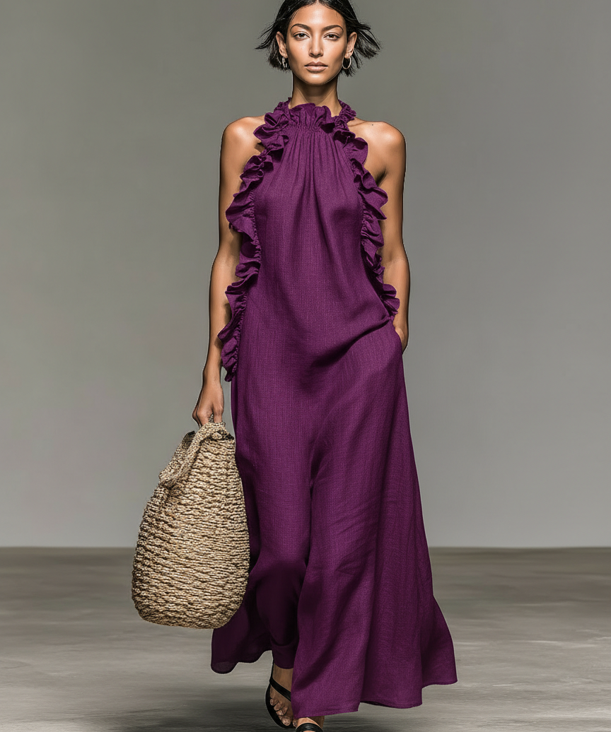 Margarida - Robe Maxi Sans Manches en Lin