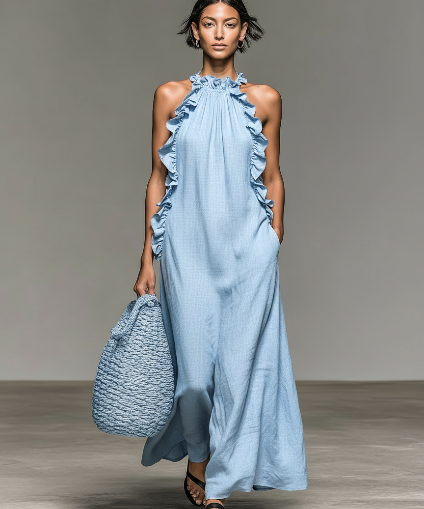 Margarida - Robe Maxi Sans Manches en Lin