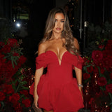Nina | Robe Mini Bouffante Off-Shoulder