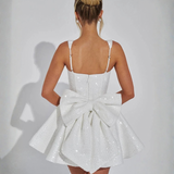 Robe Mini à Nœud Pailleté Éblouissant Victoria