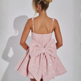 Robe Mini à Nœud en Sequins Éblouissants Victoria
