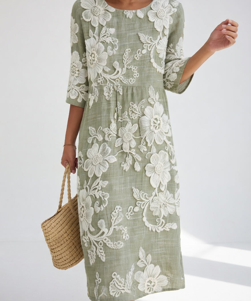 Florésia™ — Robe midi florale fluide élégante