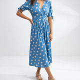 Clarisse™ — Robe midi à pois élégance naturelle