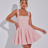 Robe Mini à Nœud en Sequins Éblouissants Victoria