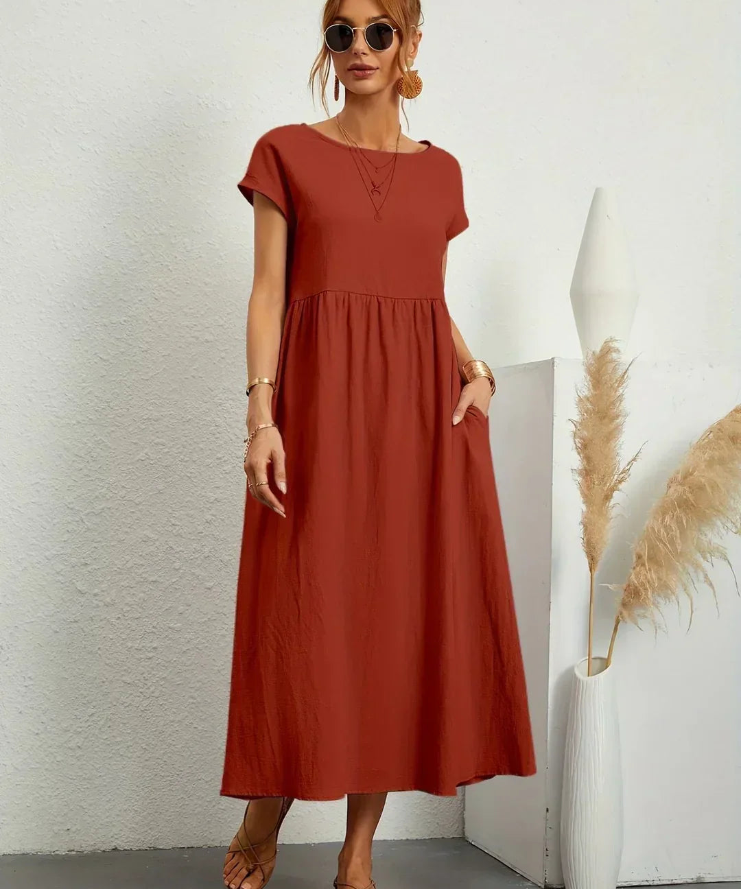 Gabrielle™ — Robe midi fluide élégance intemporelle