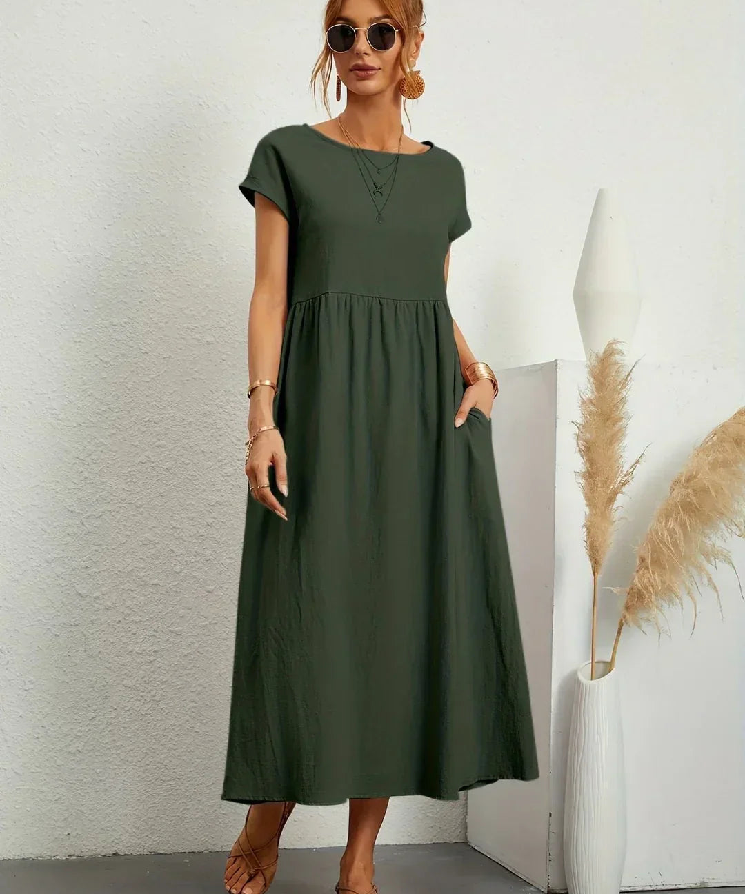 Gabrielle™ - Robe midi fluide élégance intemporelle