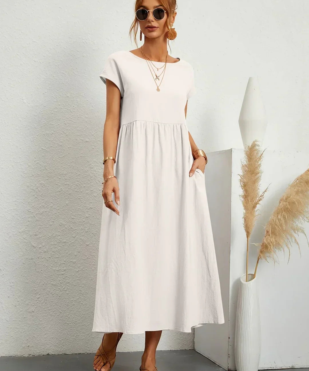 Gabrielle™ - Robe midi fluide élégance intemporelle