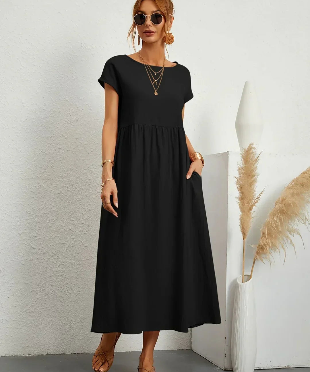 Gabrielle™ — Robe midi fluide élégance intemporelle